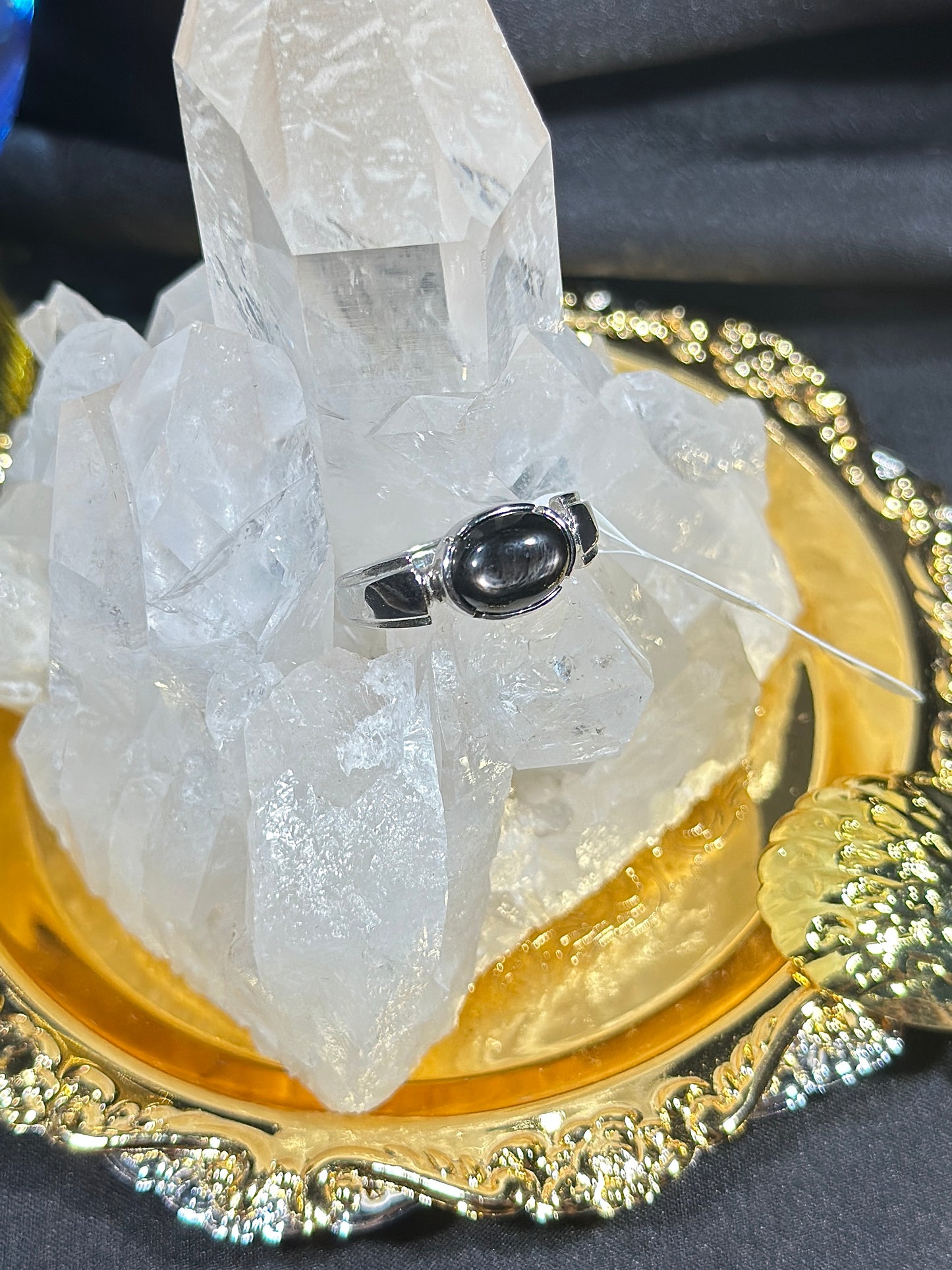 Gold Luck Stone S925 Silver Ring-2