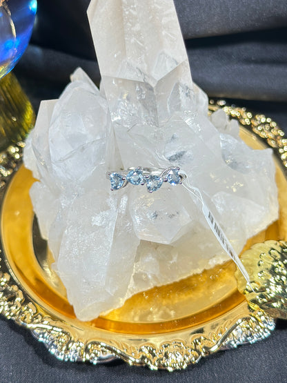 Aquamarine S925 silver ring-3