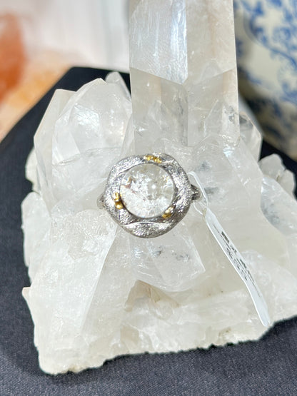 White Ghost Crystal S925 Silver Ring