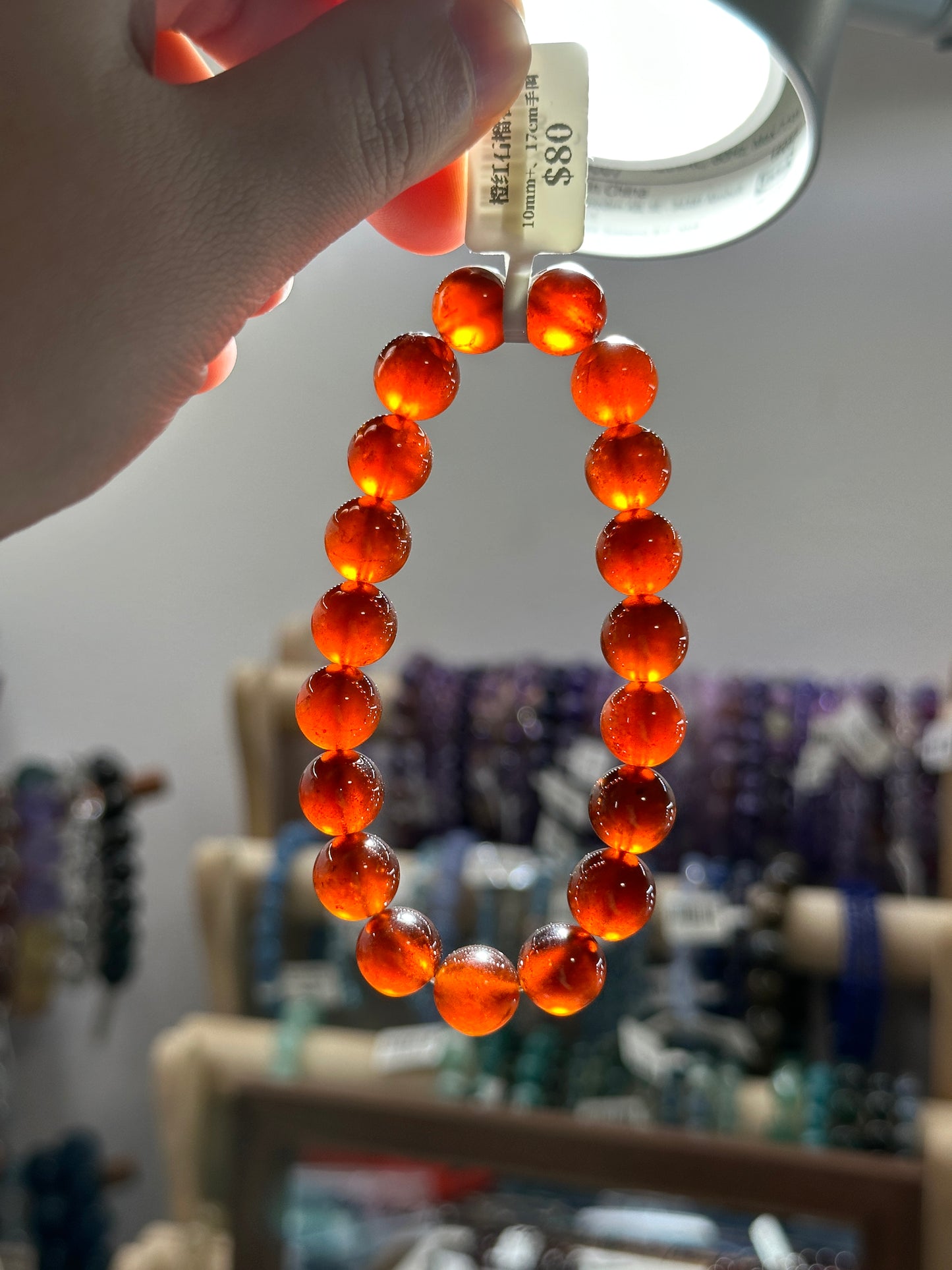 Orange-red garnet