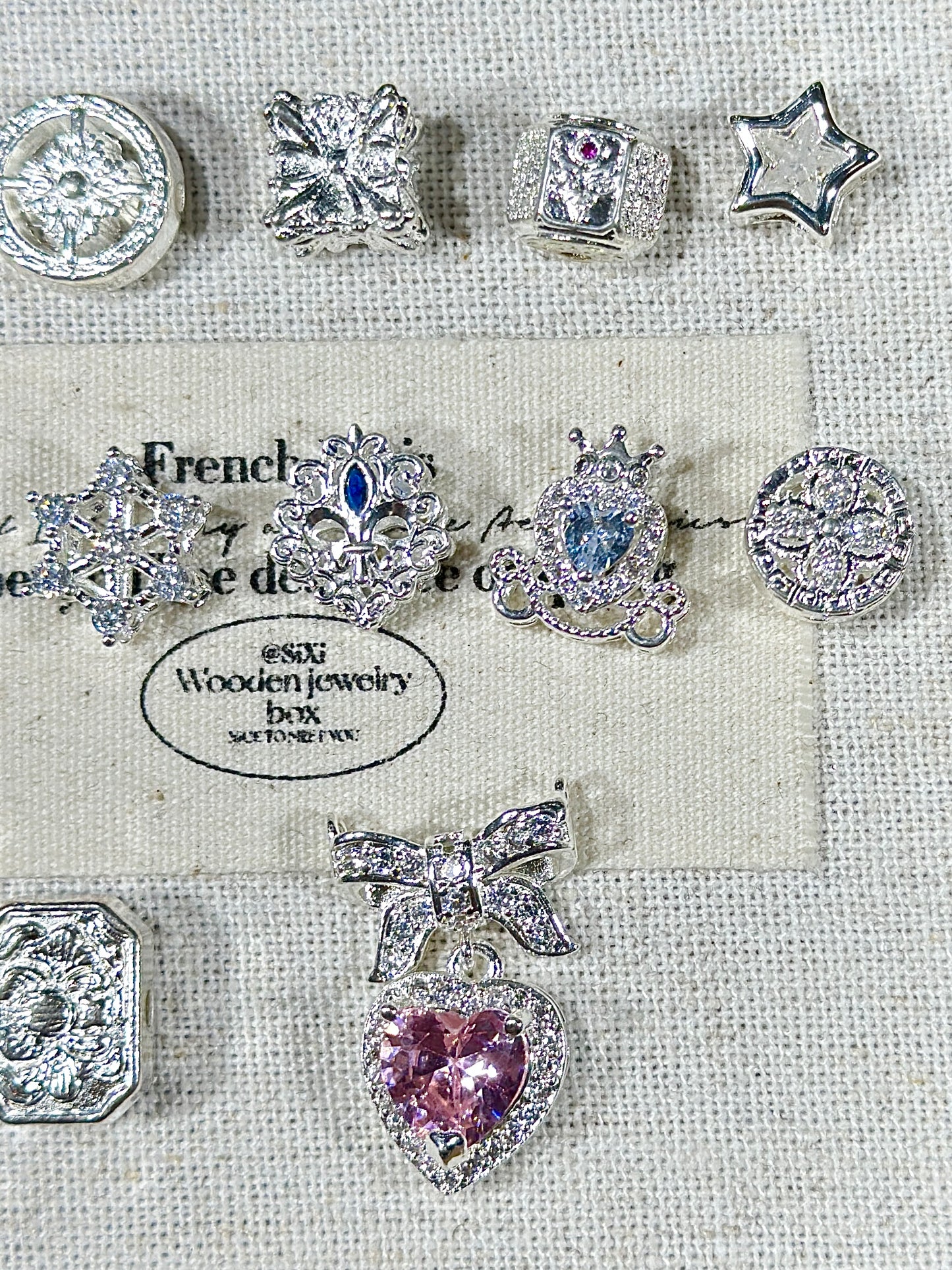 Bright silver spacer beads