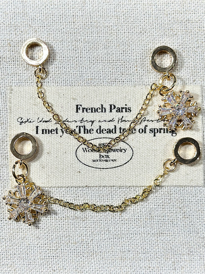 Light gold snowflake trickle safety chain