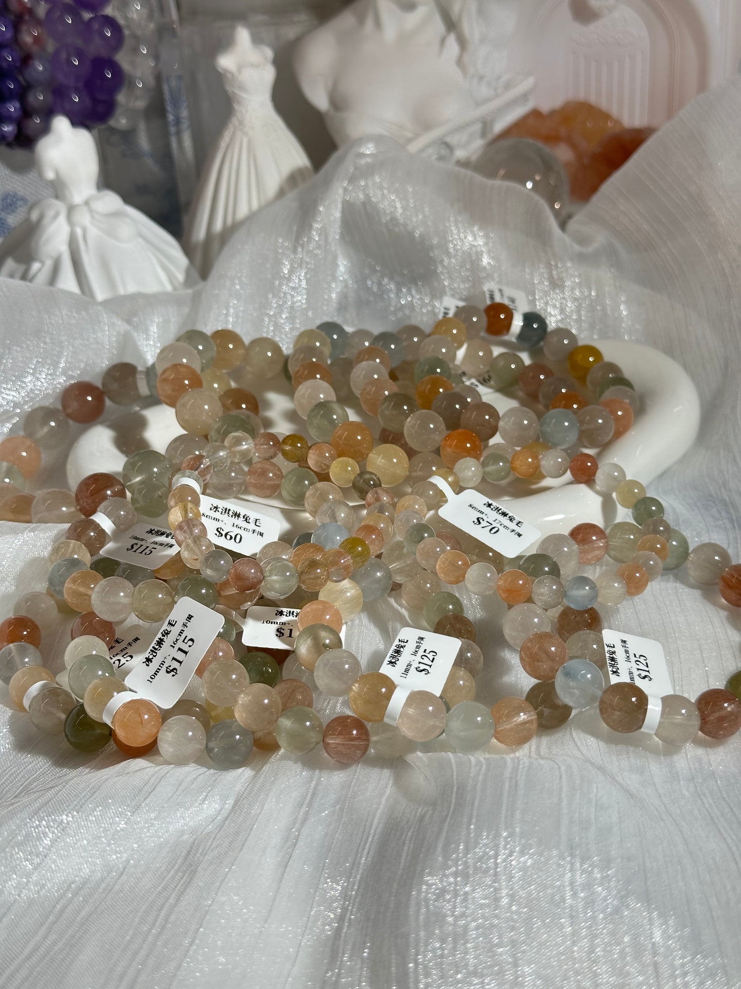 Ice cream colored rabbit fur crystal