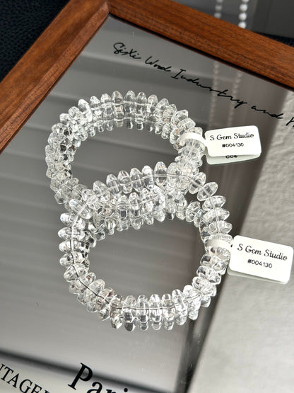 净体六角算盘白水晶