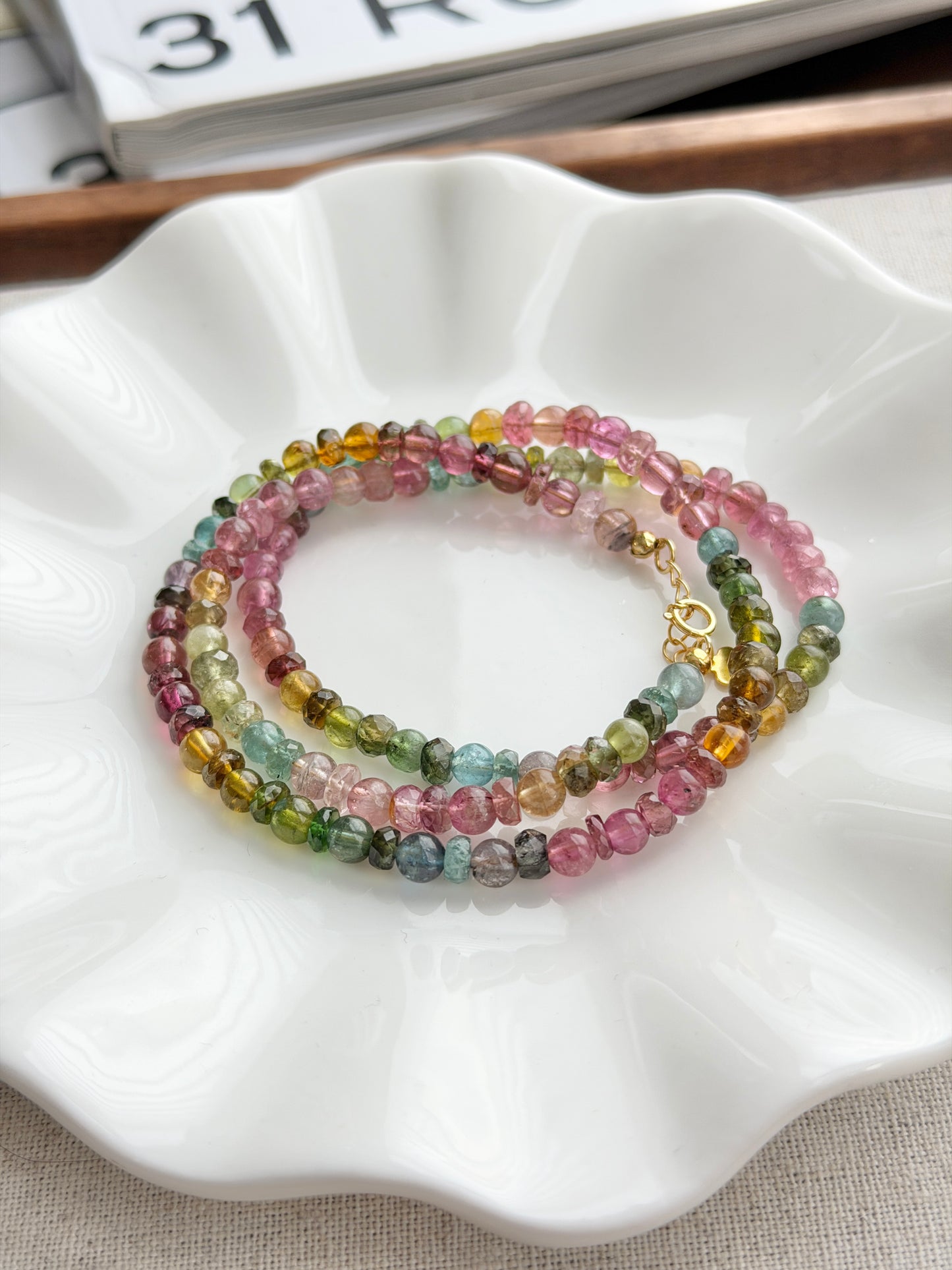 彩虹碧玺多圈长链