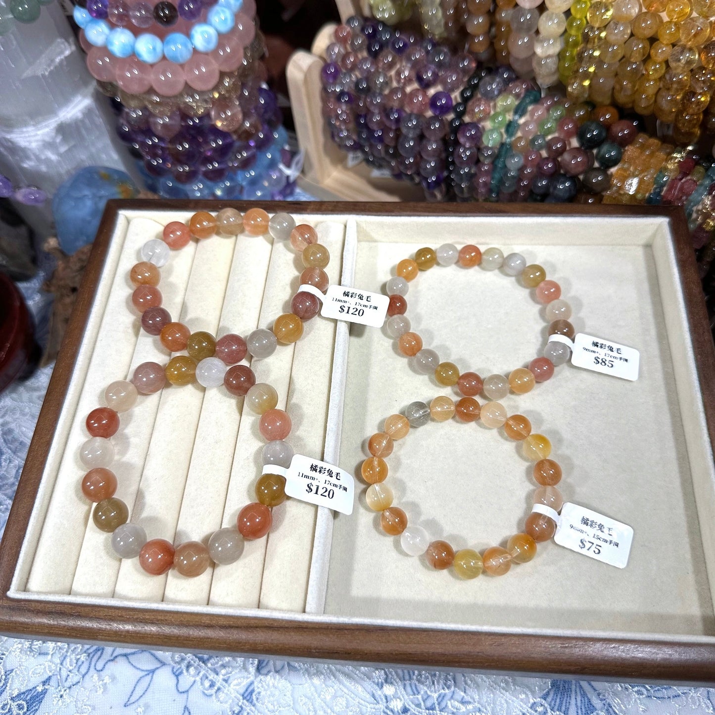 Orange rabbit fur crystal