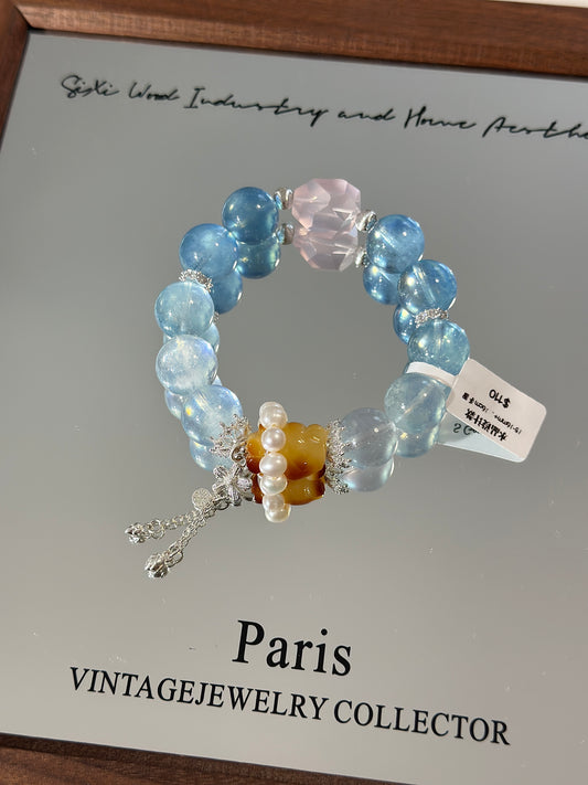 Design | Aquamarine, Rose Quartz and Beeswax Bear