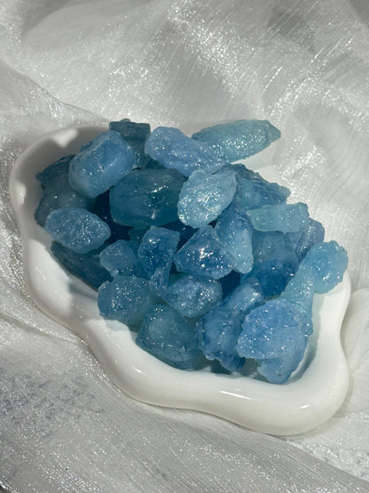 Aquamarine raw stone crushed stone
