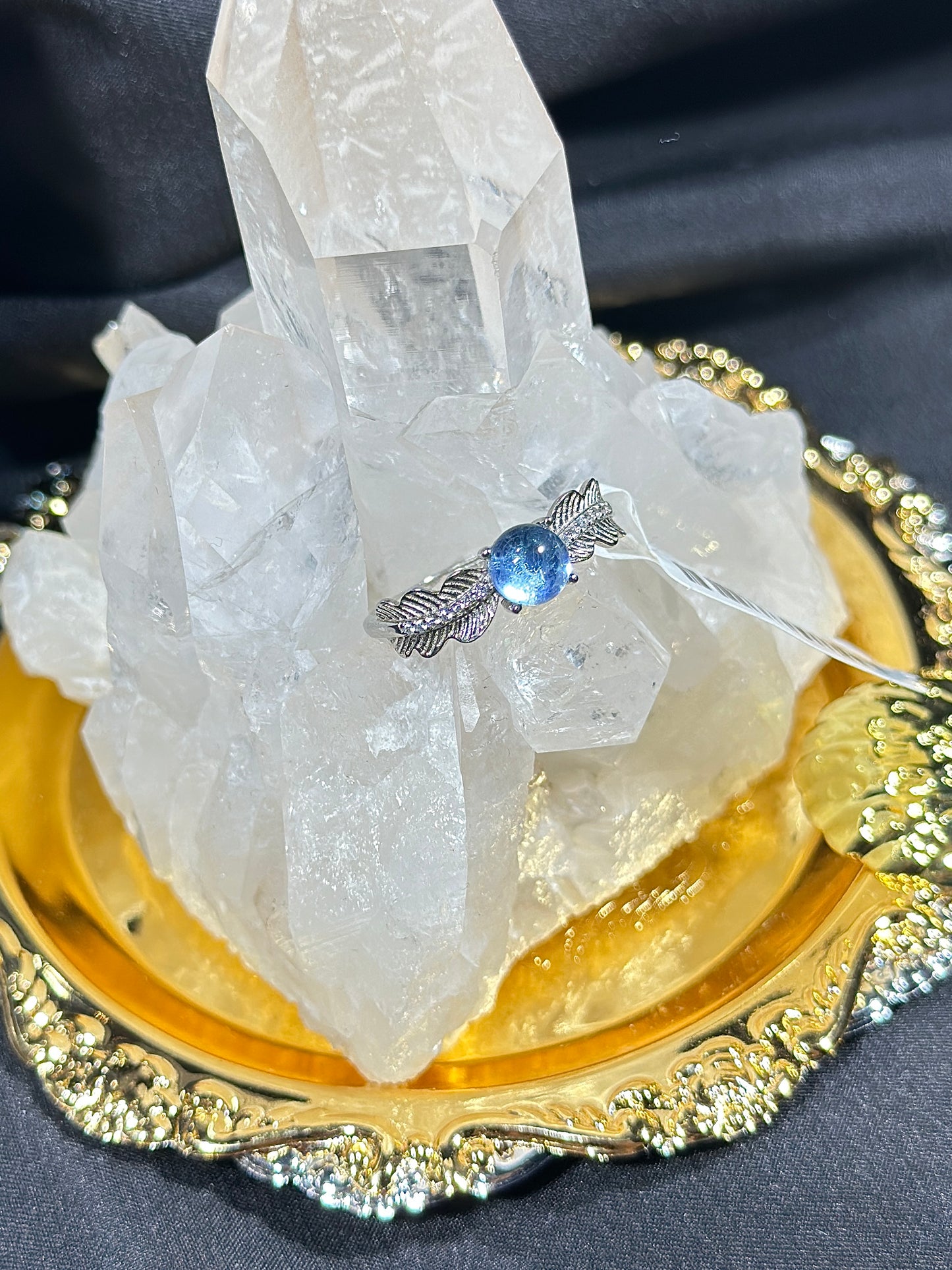 Aquamarine S925 silver ring-2