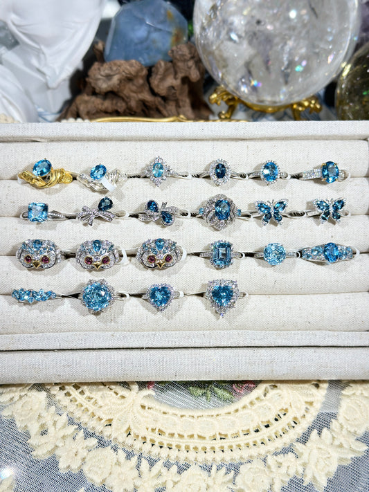 Blue Topaz Ring S925 Silver