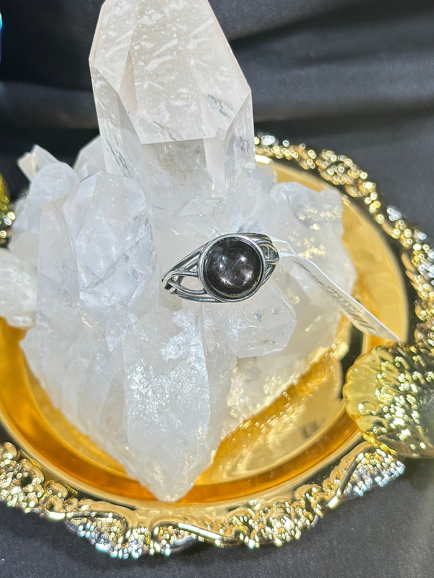 Gold Luck Stone S925 Silver Ring-1