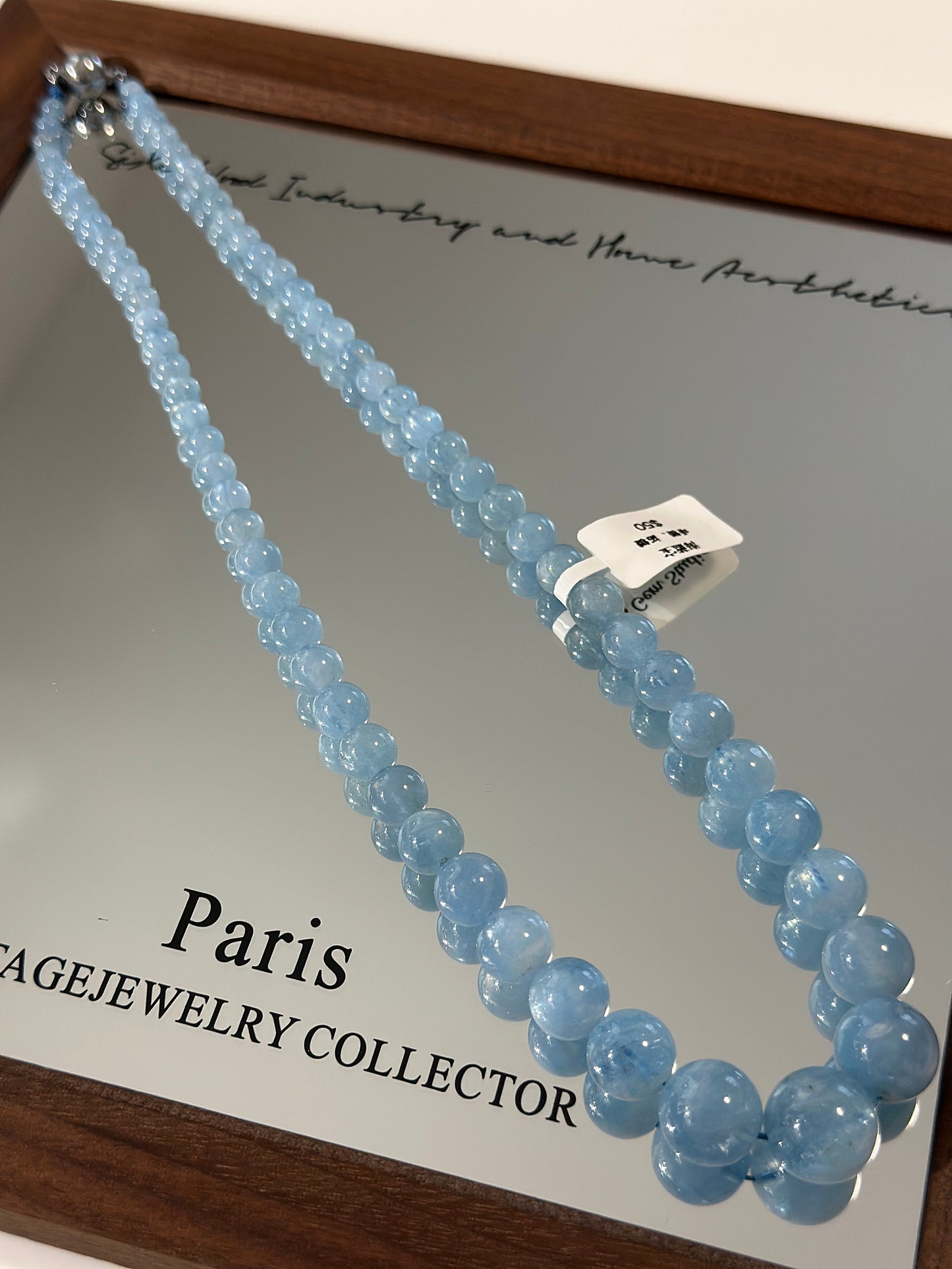 Aquamarine pagoda chain necklace