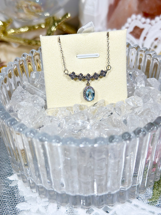 Aquamarine necklace S925 silver