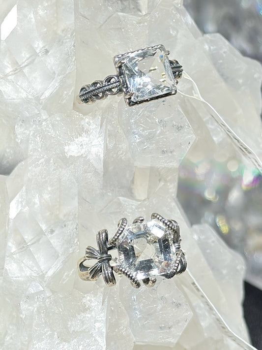 White crystal S925 silver ring