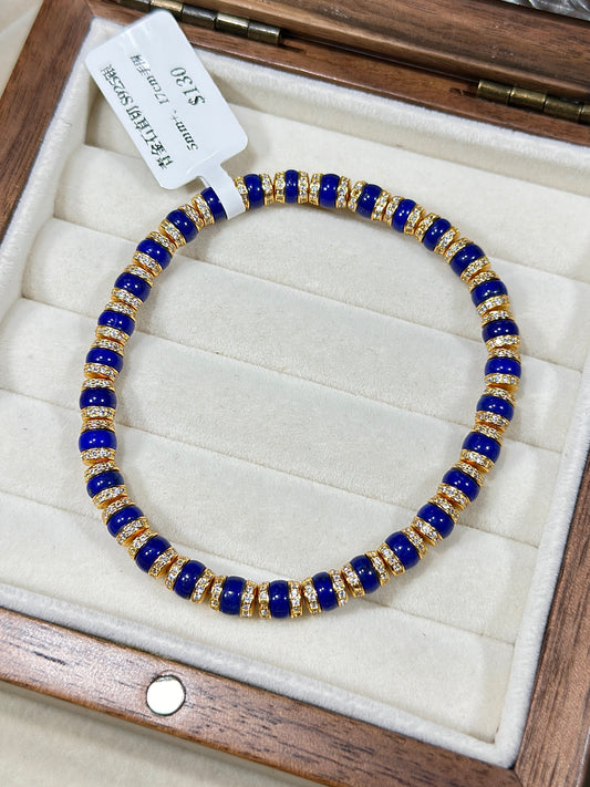 Lapis Lazuli Straight Cut S925 Silver Spacer