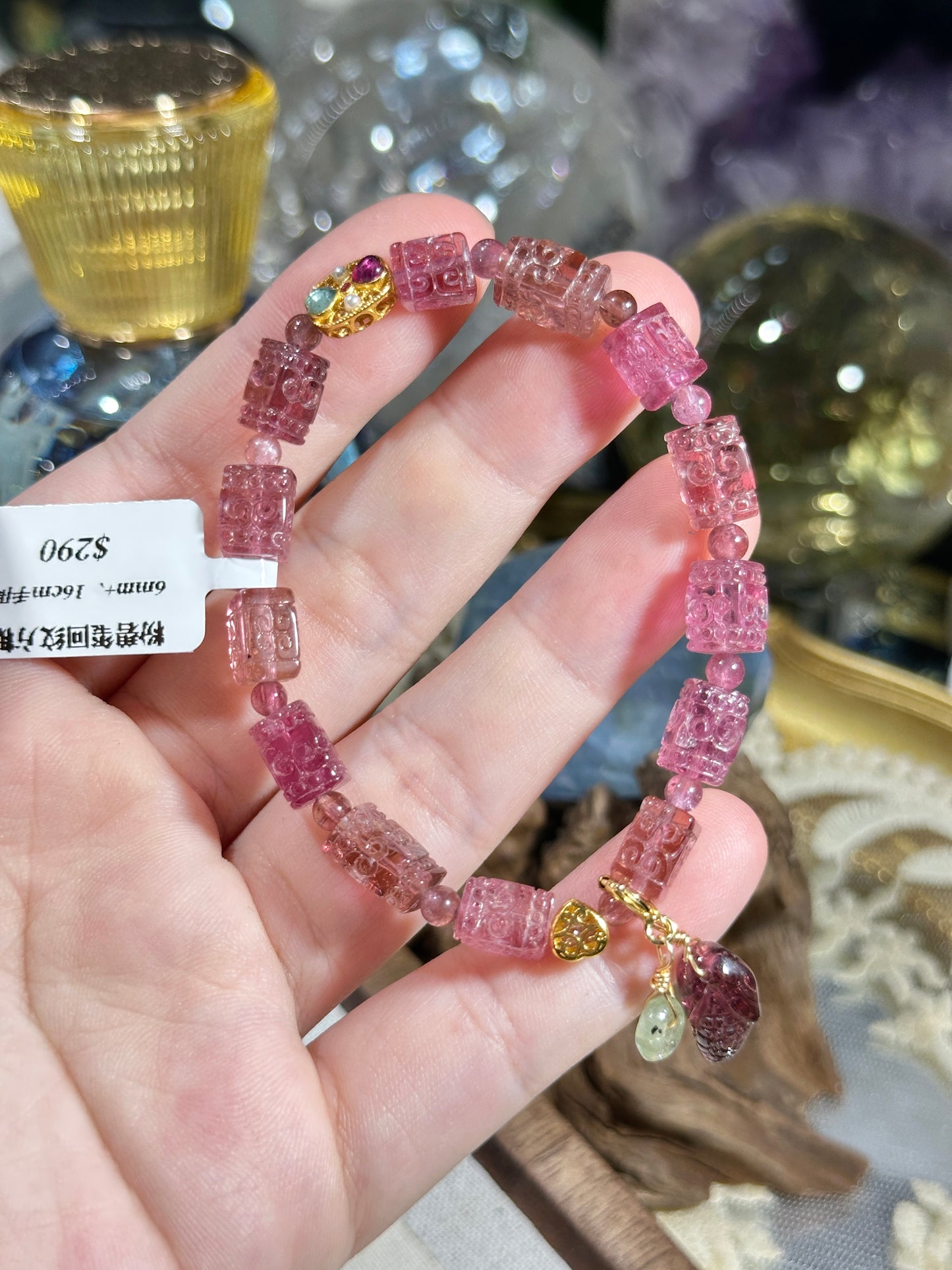 Full pink tourmaline sugar cubes