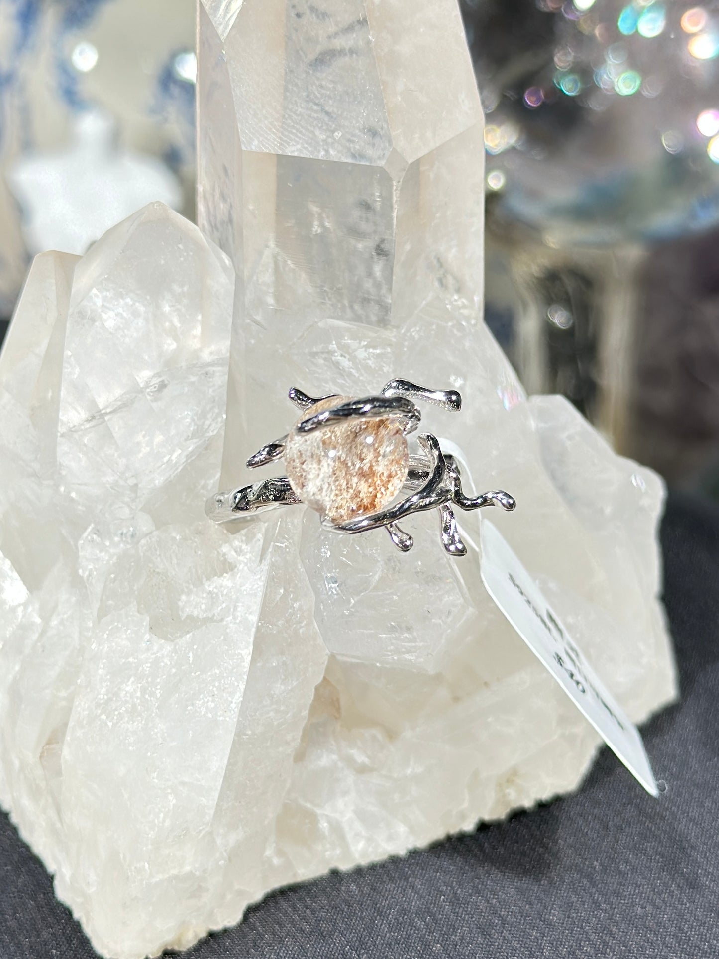 White Ghost Crystal S925 Silver Ring