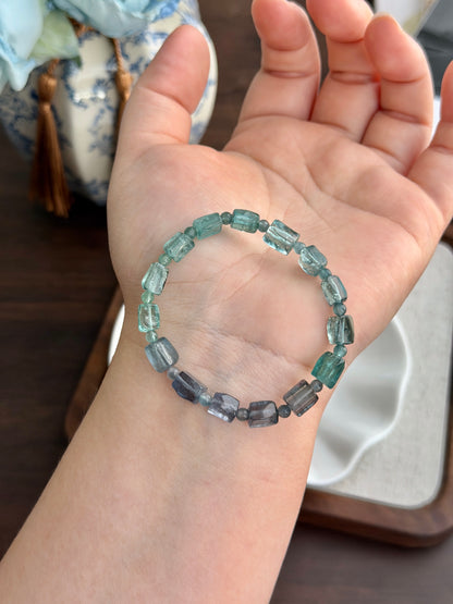 随形方糖蓝紫色碧玺