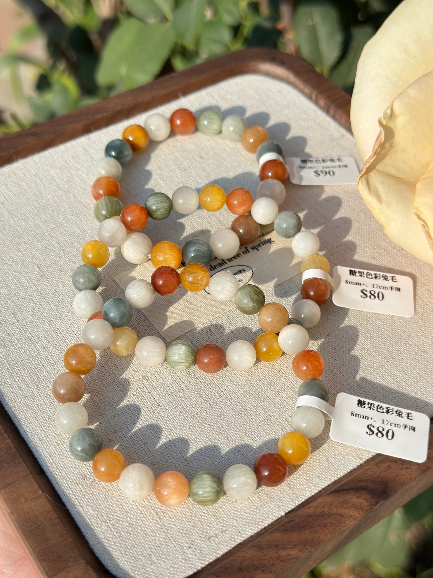 Candy-colored rabbit fur crystal