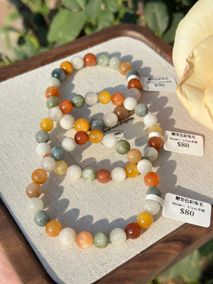 Candy-colored rabbit fur crystal