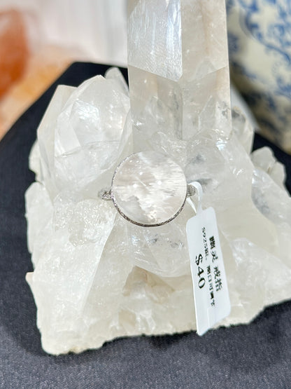 White Ghost Crystal S925 Silver Ring