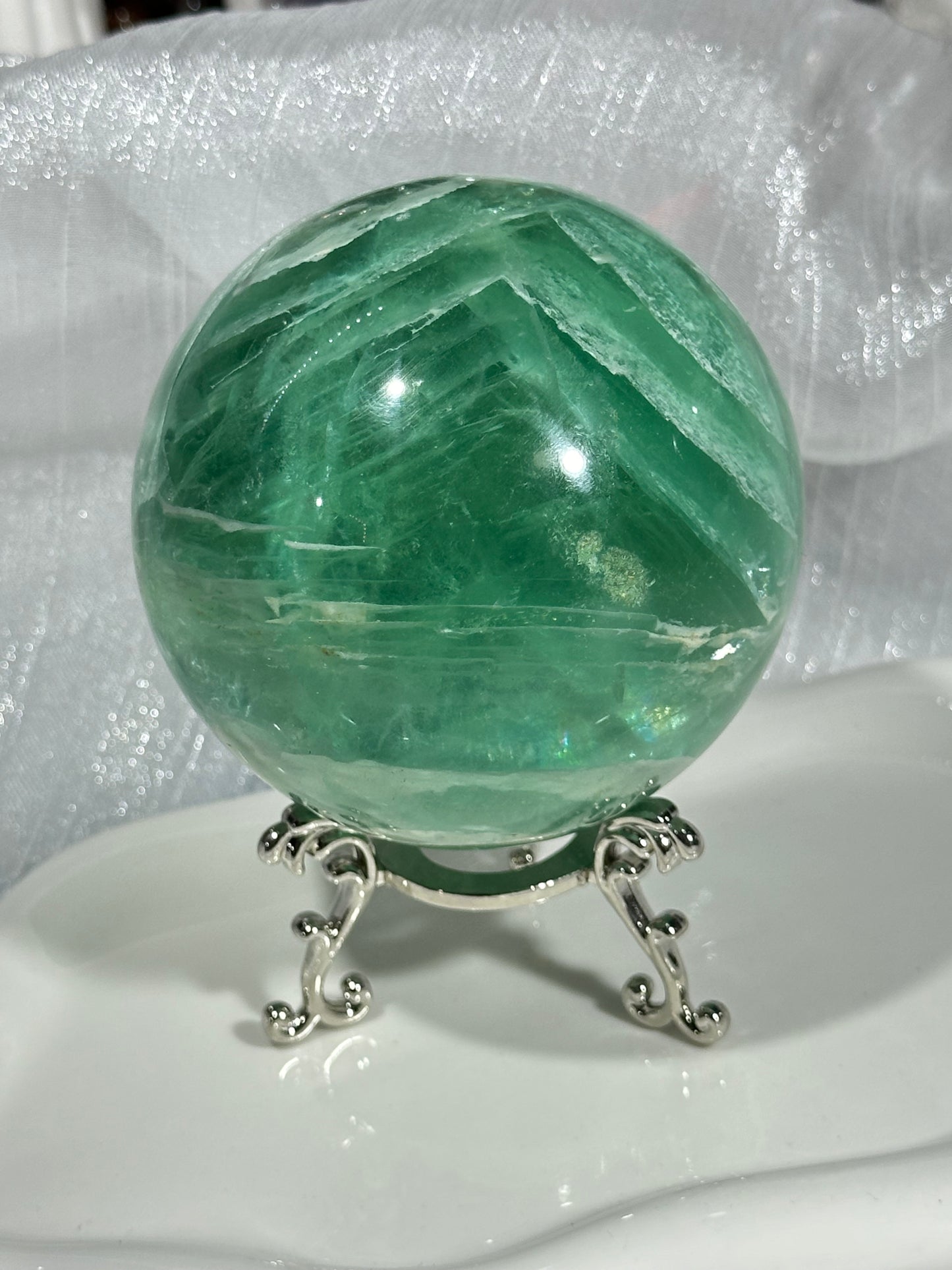 Green Fluorite Crystal Ball