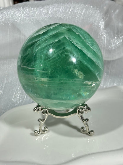 Green Fluorite Crystal Ball