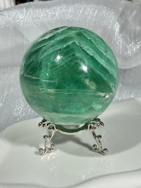 Green Fluorite Crystal Ball