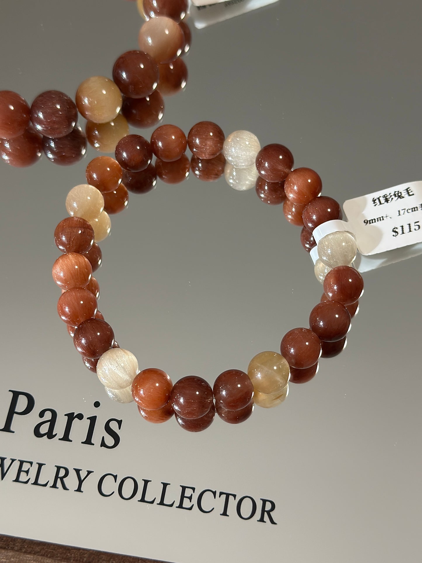 Red rabbit hair crystal