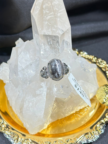 黑银钛S925银戒指