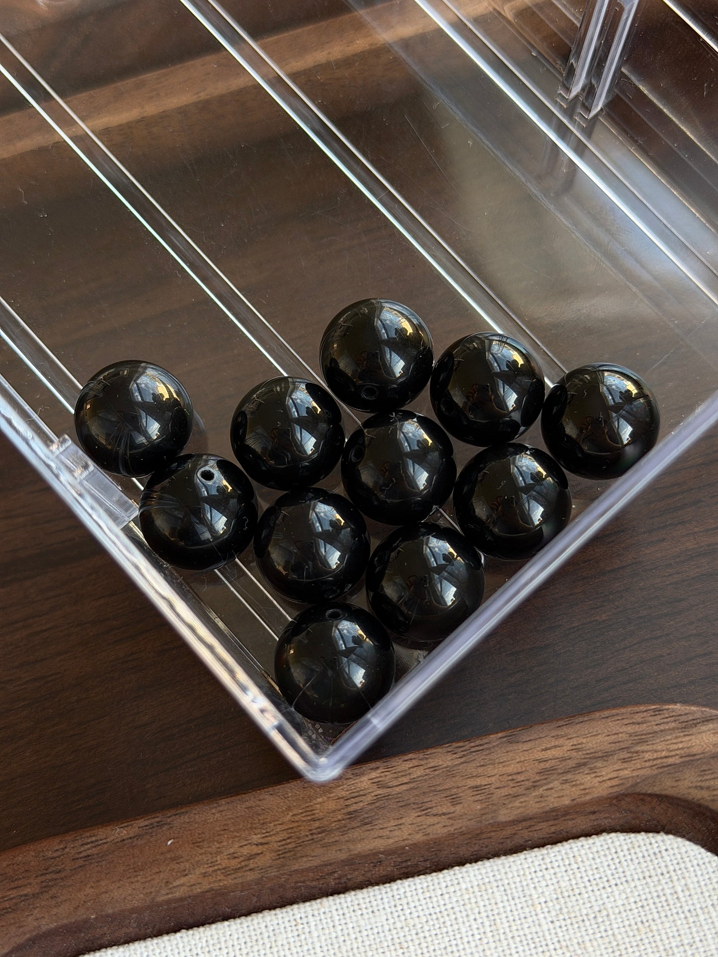 紫眼黑曜石单珠 14mm+