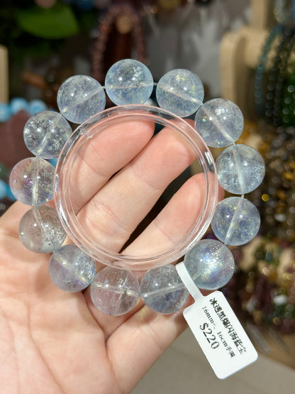 Ice-clear black glittering aquamarine crystal