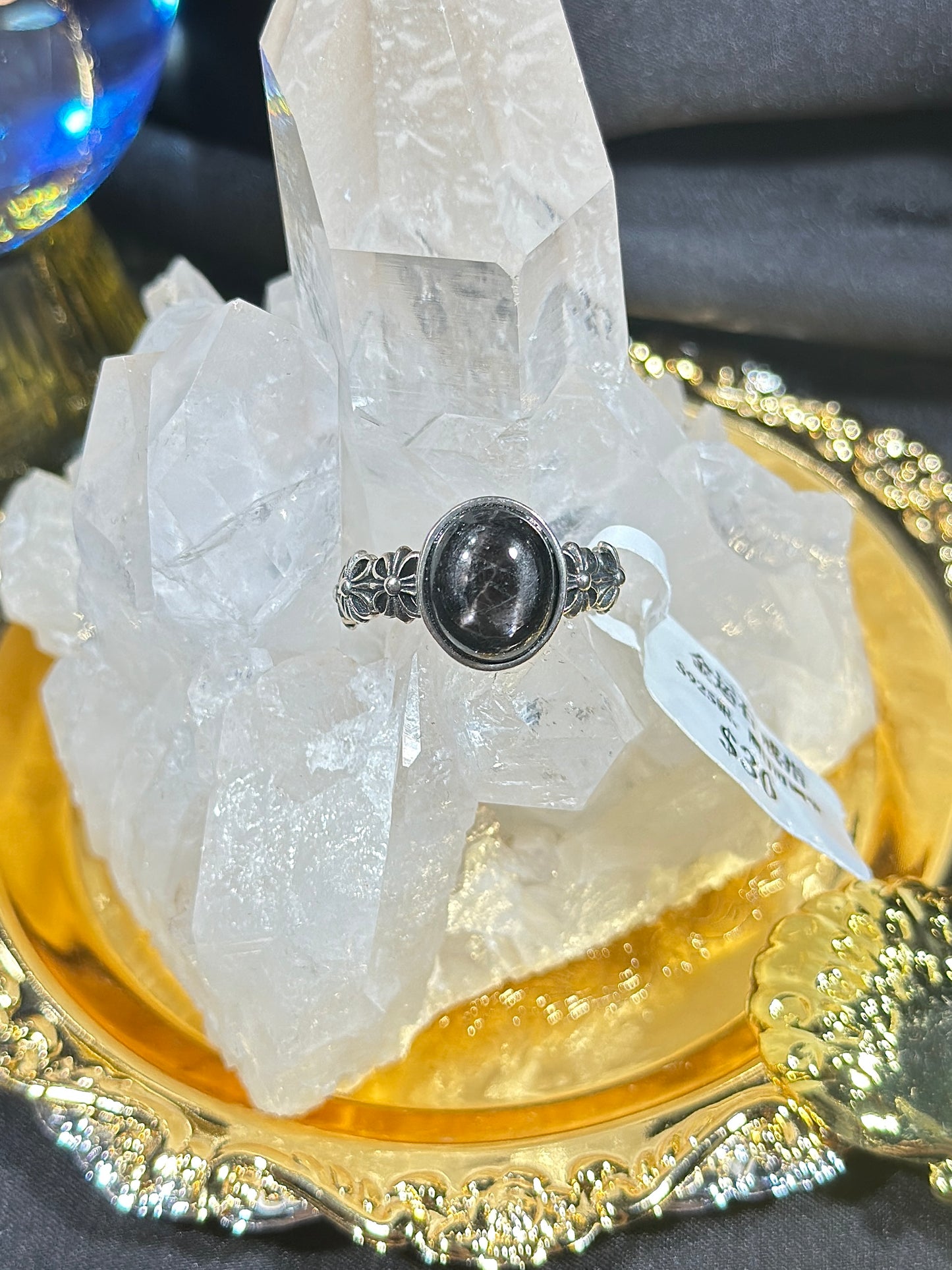 Gold Luck Stone S925 Silver Ring-1