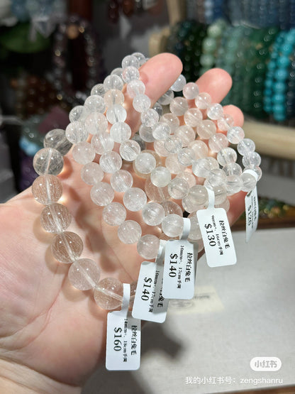 Brushed white rabbit fur crystal