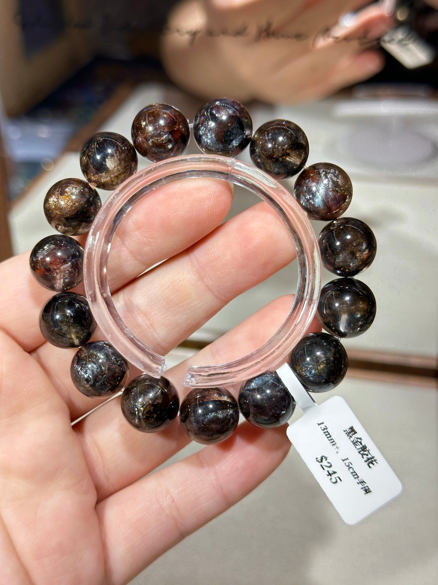 Black gold flower crystal