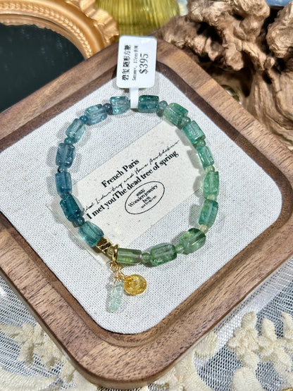 Free-Shaped Sugar Cube Blue Green Tourmaline