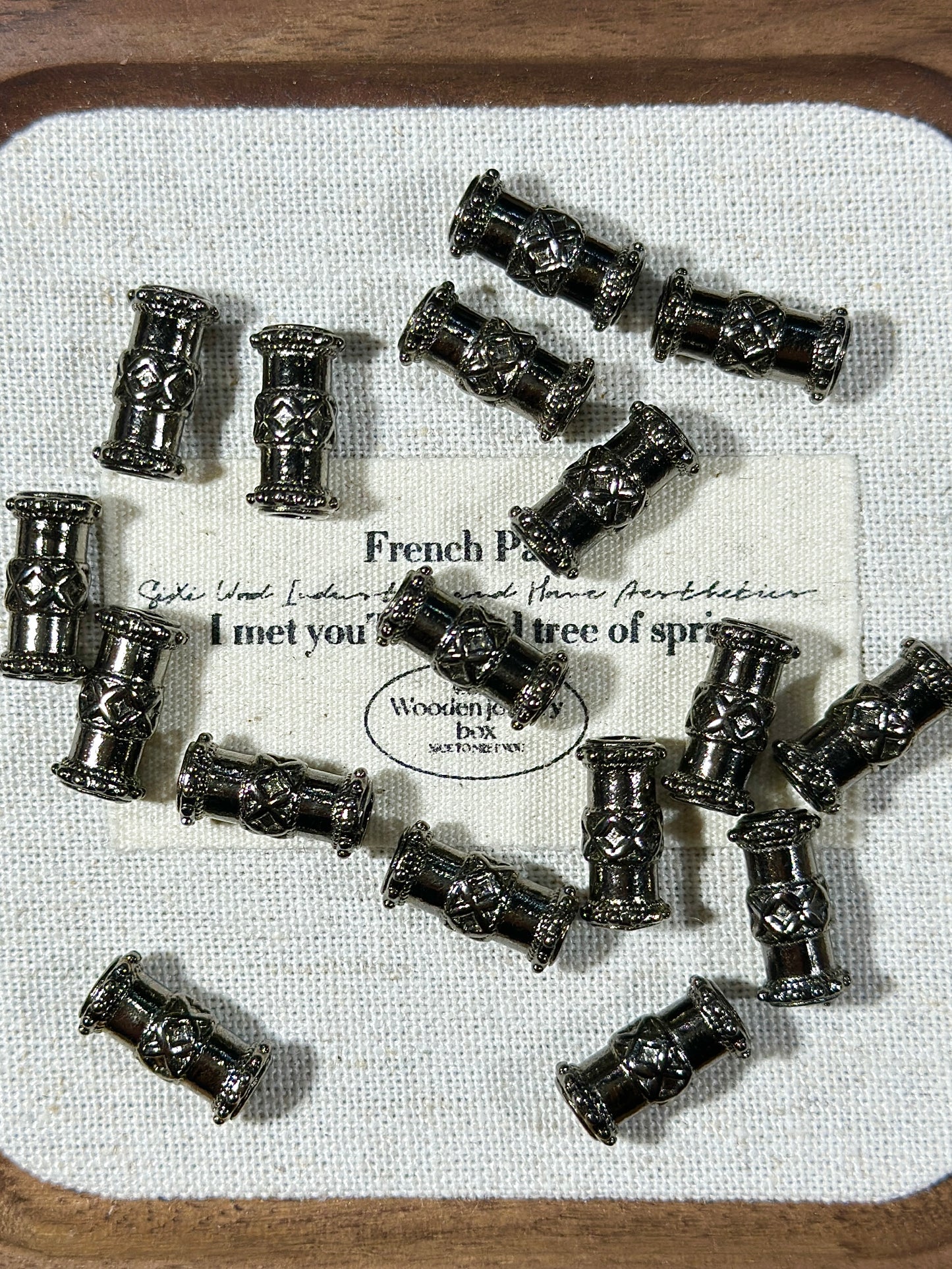 Gun black spacer bead ring