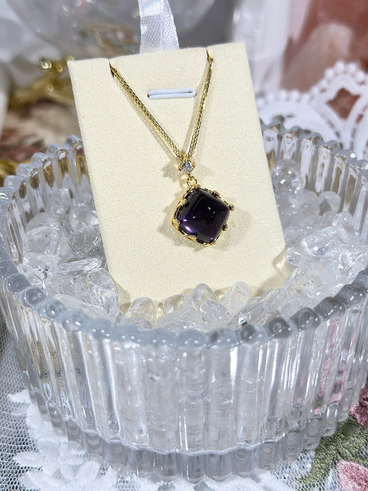 Amethyst Sugar Tower Necklace S925 Silver