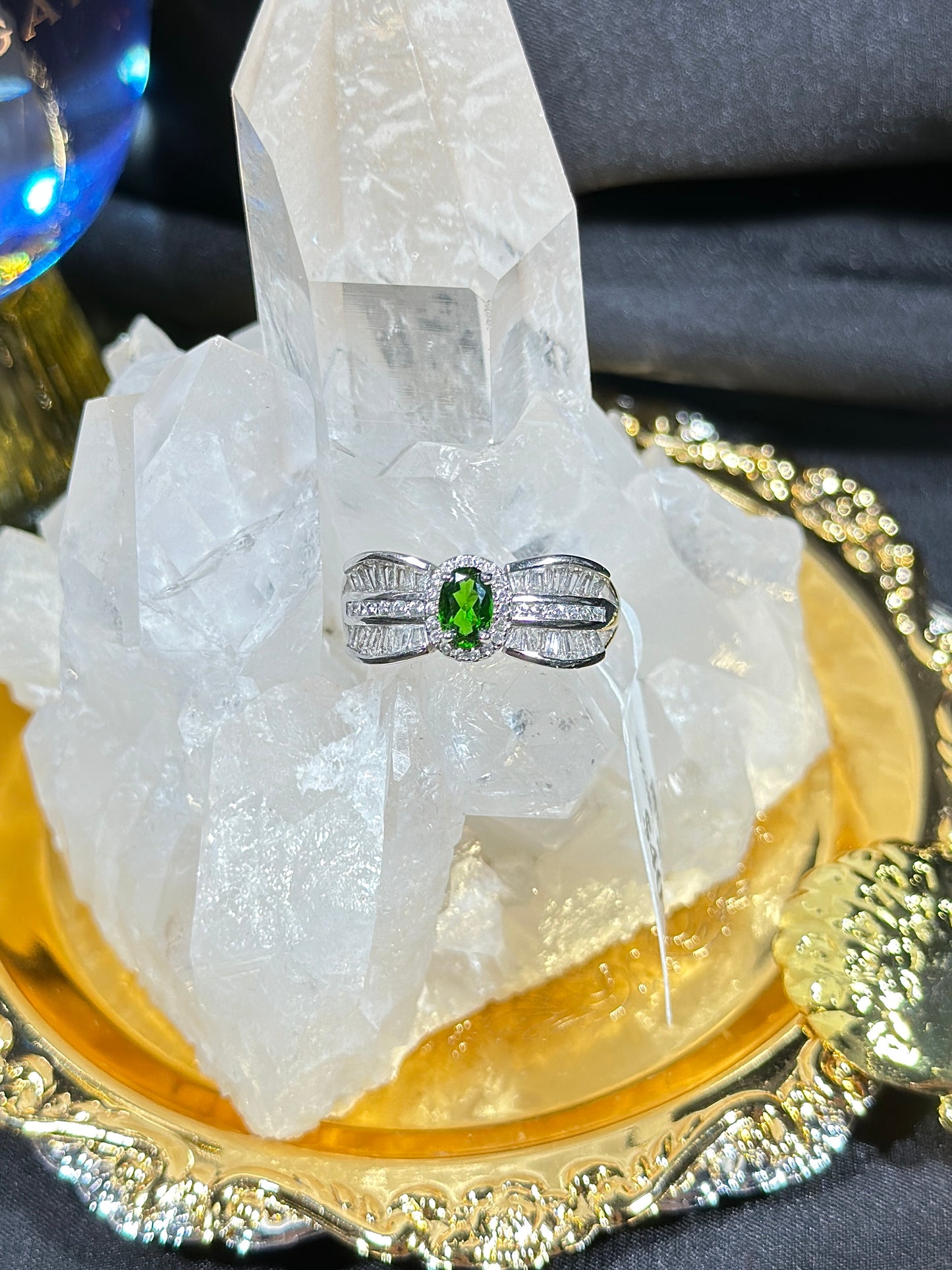Diopside S925 silver ring