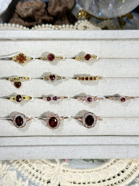 Garnet Ring S925 Silver