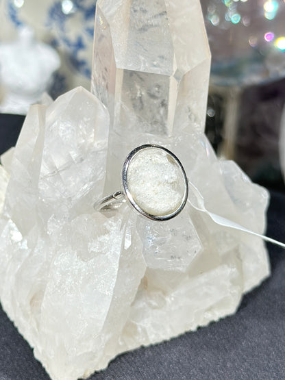 White Ghost Crystal S925 Silver Ring