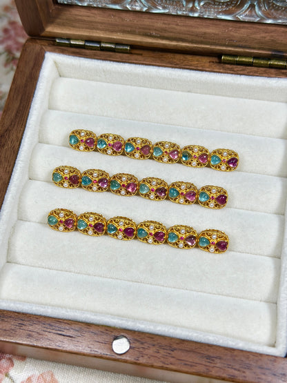 Tourmaline powder blue square spacer beads S925 silver