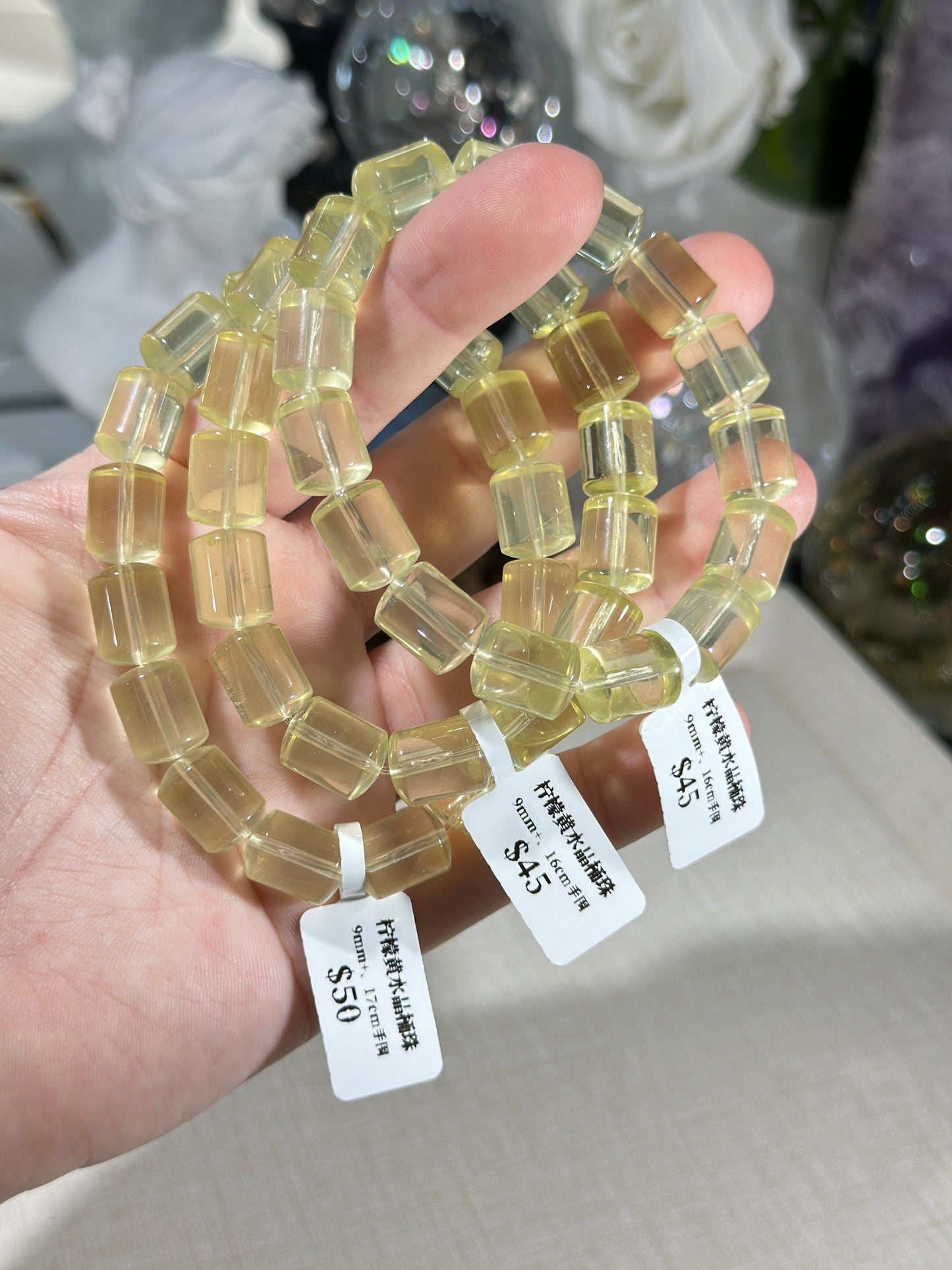 Clean Lemon Citrine Barrel Beads
