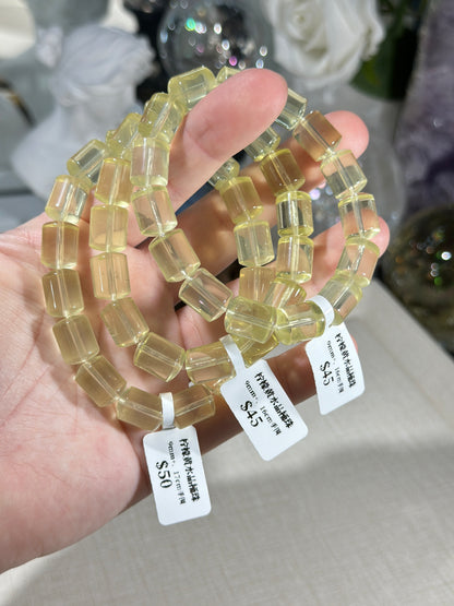 Clean Lemon Citrine Barrel Beads