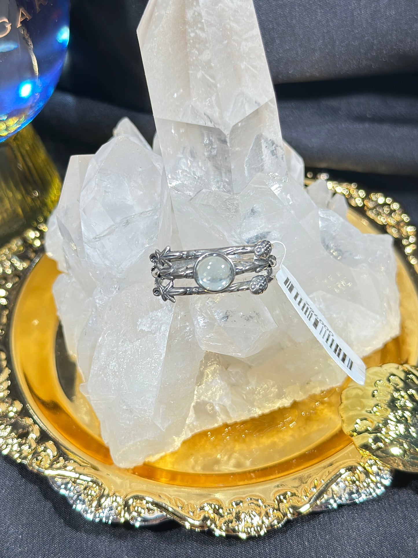 Aquamarine S925 silver ring-2