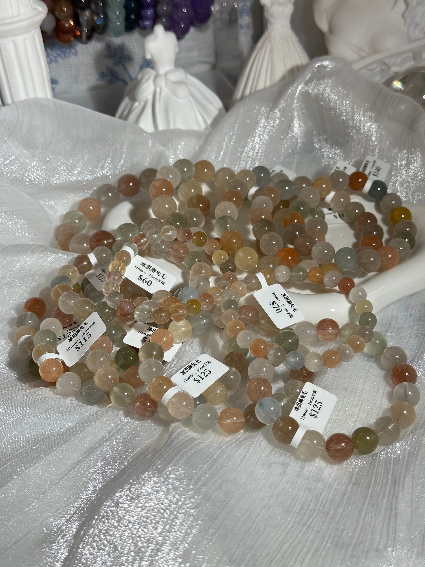 Ice cream colored rabbit fur crystal