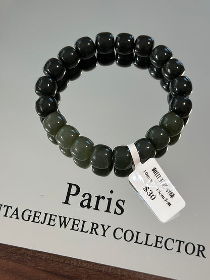 Qingshui Hetian jade old type beads