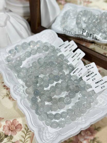 Cream blue rabbit fur