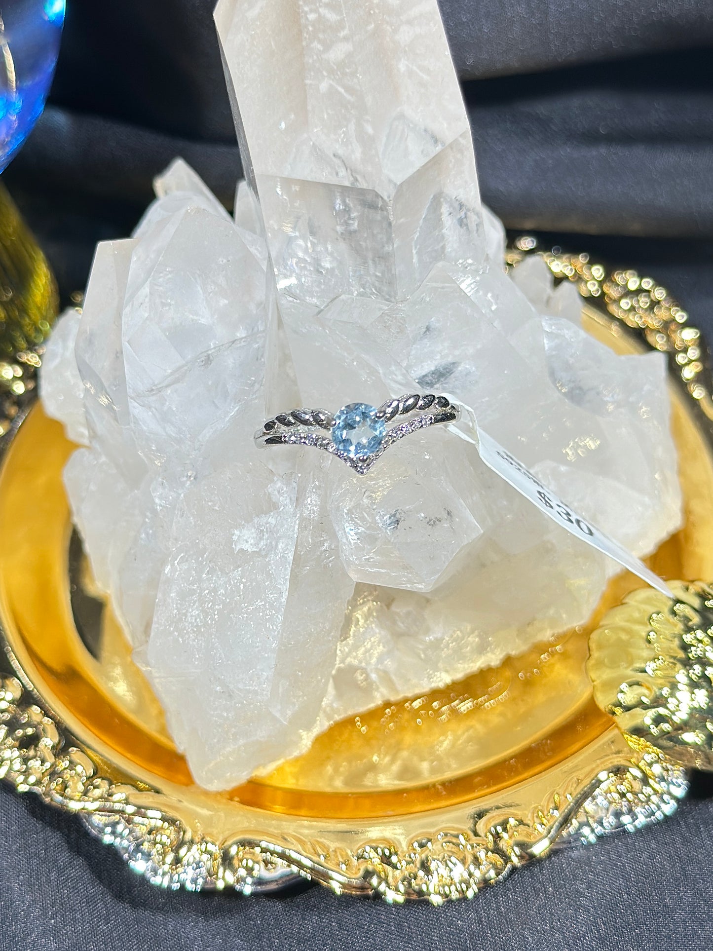 Aquamarine S925 silver ring-1