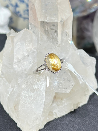 金发晶S925银戒指